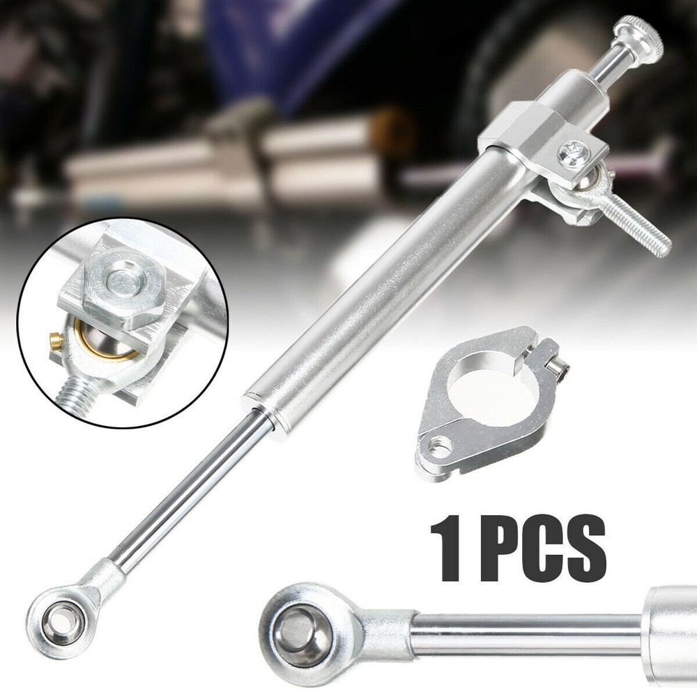 Front Steering Damper Stabilizers Fork Silver For Honda CBR1000F 1987-1995 1996