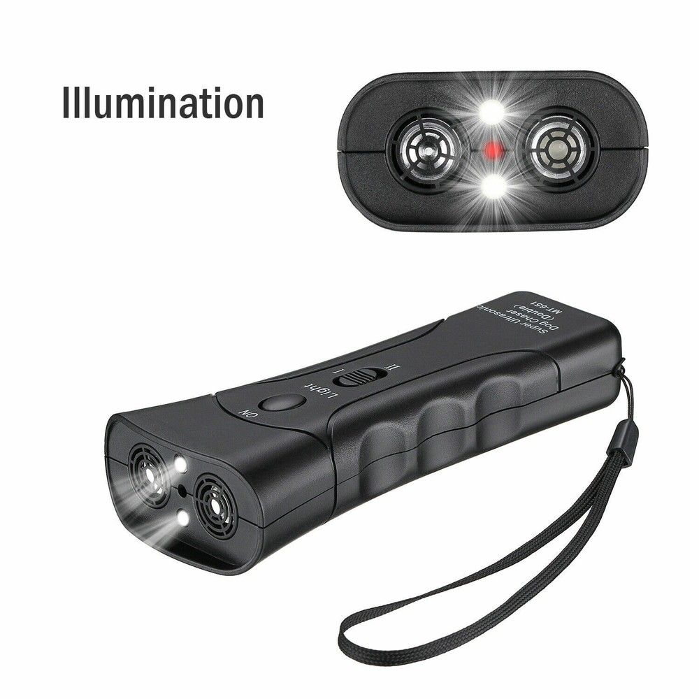 Super Electronic Dog Canine Chaser Repeller Trainer Ultrasonic LED Flashlight