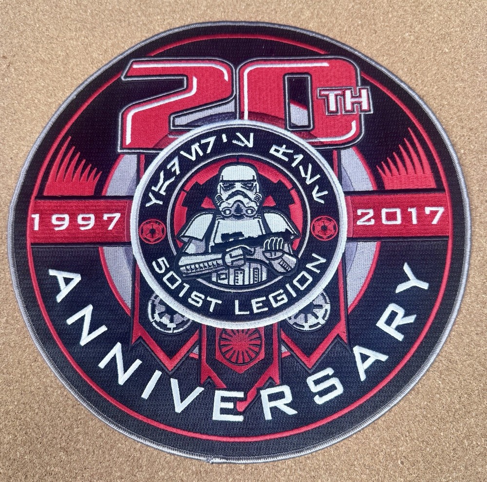 Star Wars 501st Legion 20th Anniversary Logo Backpatch Patch Rare