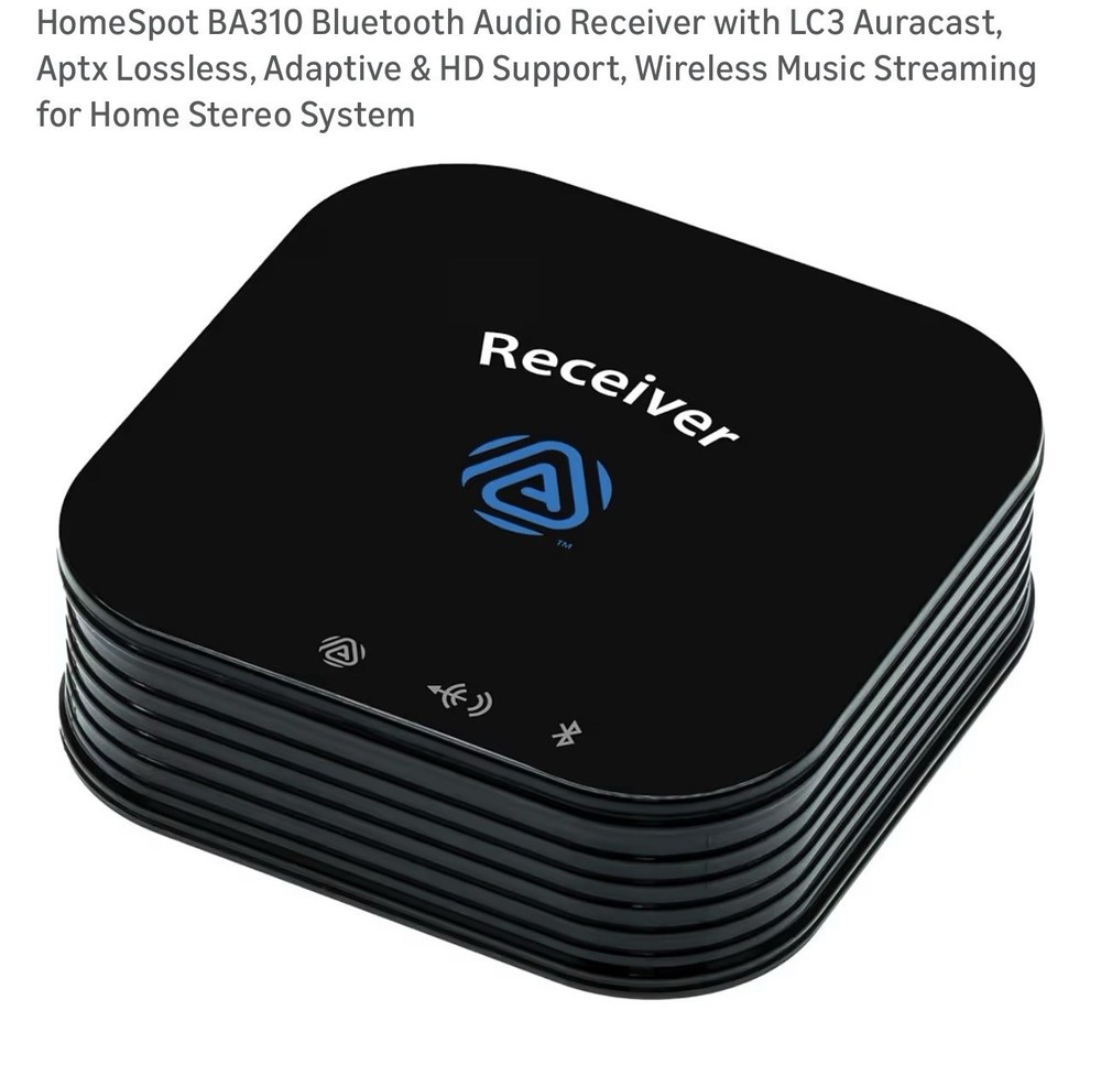 HomeSpot BA310 Bluetooth Audio Receiver AptX Lossless Auracast