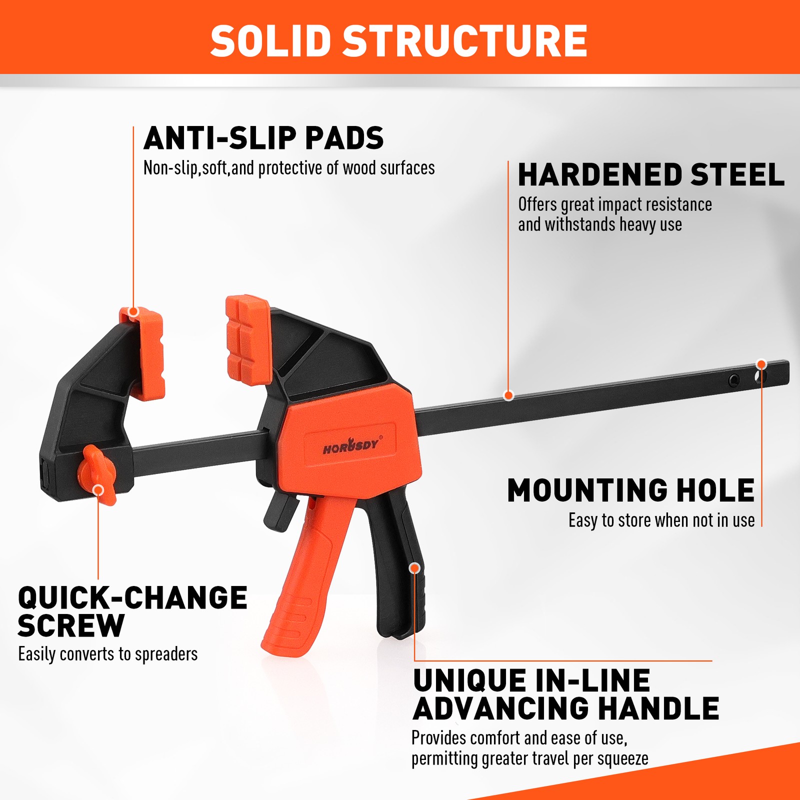 8-Pack Quick F Clamp Bar and Spring Clamps for Woodworking 6" & 4" 75 LBS Limit