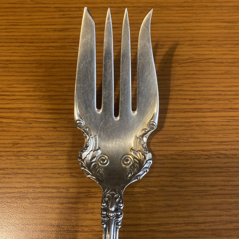 CEDRIC Cold Meat Serving Fork Wm Rogers Eagle Star Silverplate 1906 VGUC