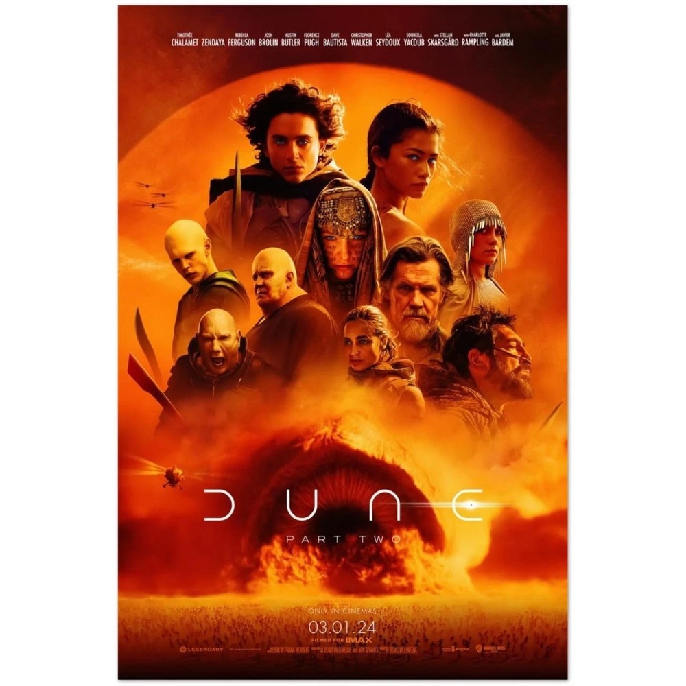 Dune Part Two Epic Sci Fi Movie Poster 2024