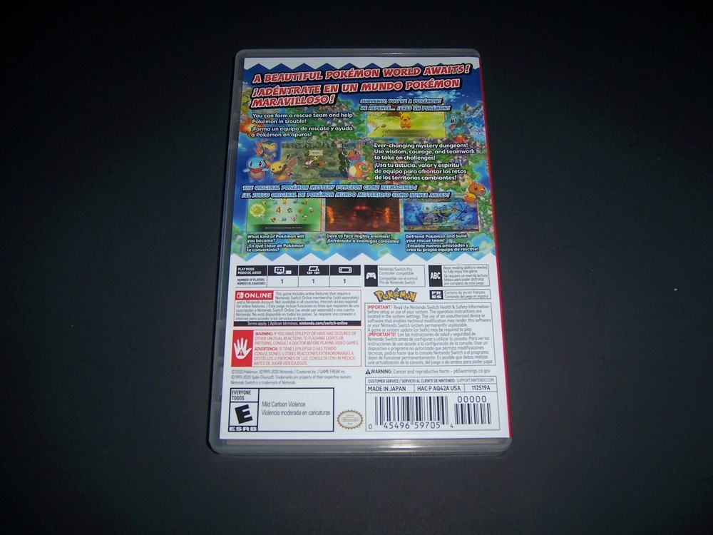 Authentic Replacement Case ONLY - POKEMON MYSTERY DUNGEON  - Nintendo Switch Box