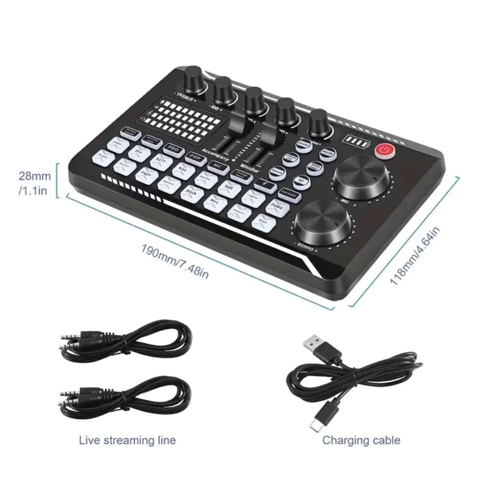 Multi-function Sound Card F998 Audio Processing Equipment Easy to operate