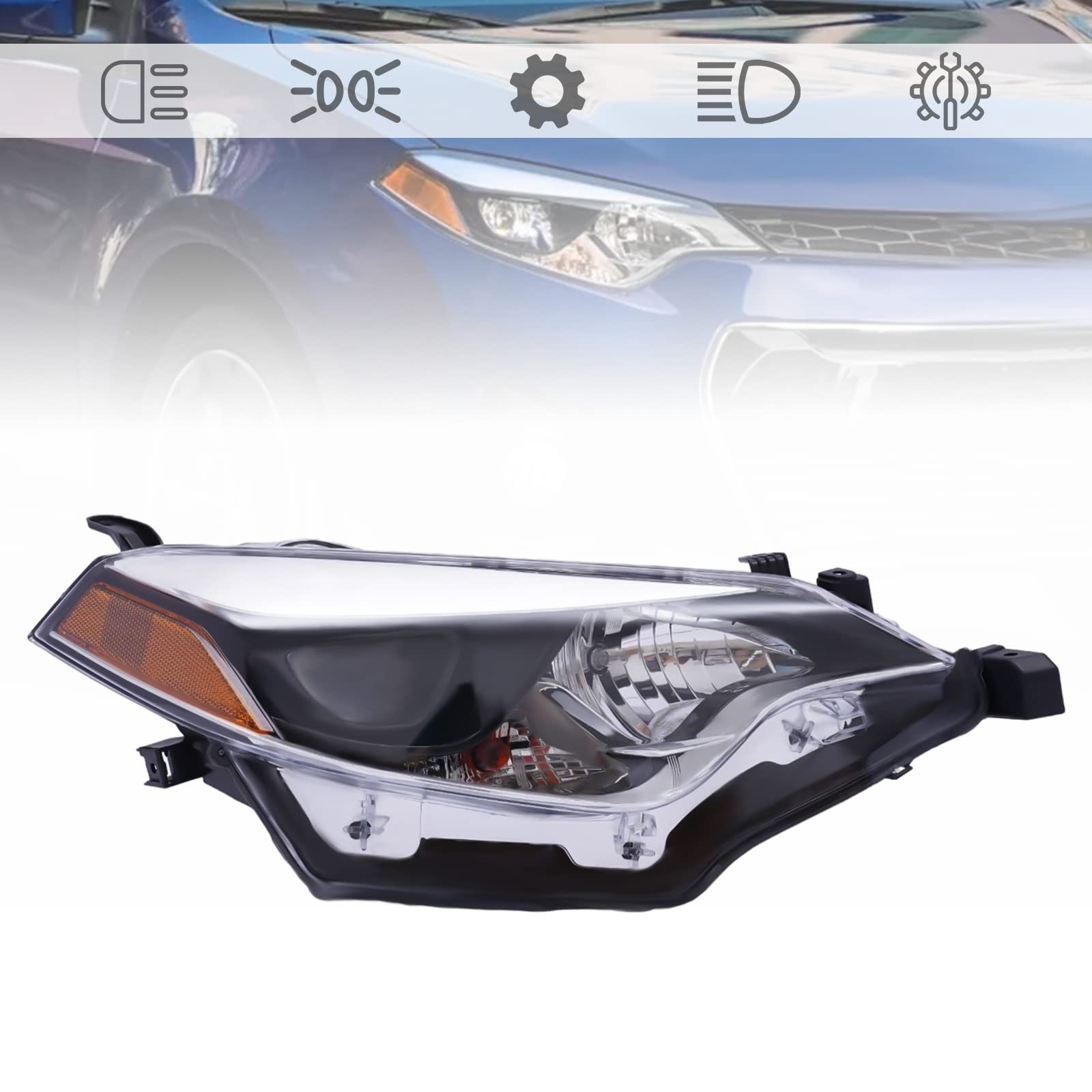 For 2014 2015 2016 Toyota Corolla Headlight Assembly Right Side