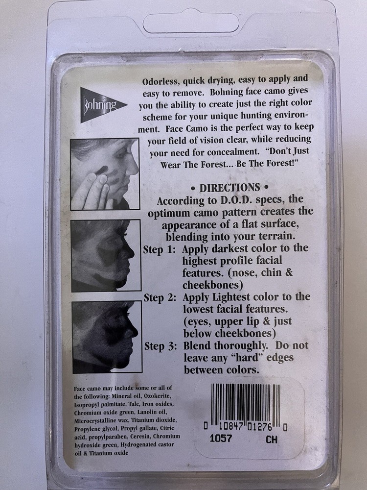 BOHNING FACE CAMO KIT FACE PAINT 4 COLOR COMPACT