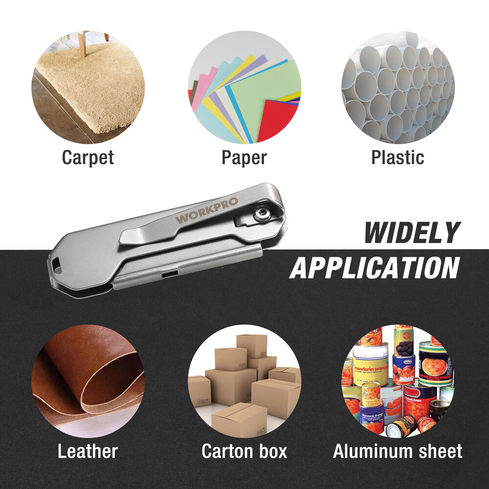 WORKPRO EDC Folding Utility Knife Box Cutter Mini Quick Change Blade Razor Knife