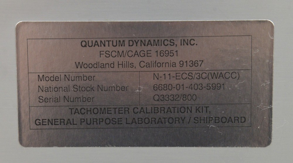 Quantum Dynamics N-11-ECS/3C Ultra High Precision Tachometer Calibration System