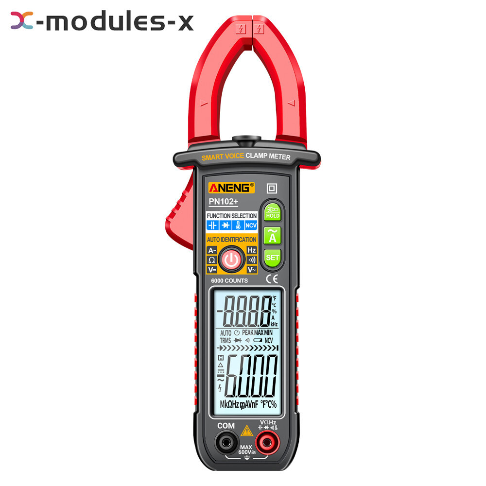 Smart Digital Clamp Meter Voice Broadcast Multimeter AC DC Volt Temp Tester New