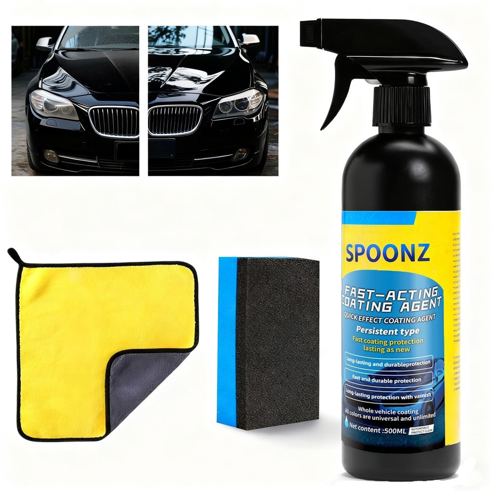 500ML Quick Effect Coating Agent –Car 17 Ounce (Pack of 1), Black