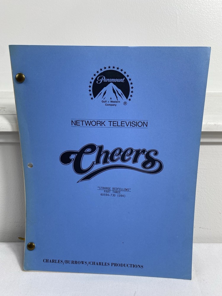 CHEERS Sitcom Original Script “ Strange Bedfellows” Pt 3  First Draft 1986