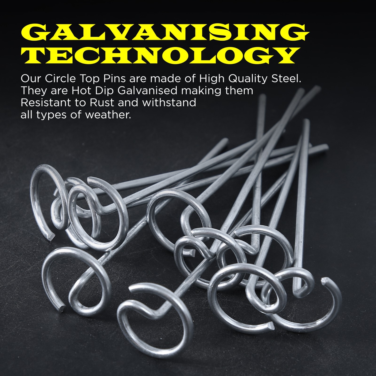6 Inches Circle Top Pins 8 Gauge STRONG Galvanized Landscape Staples Fabric SOD