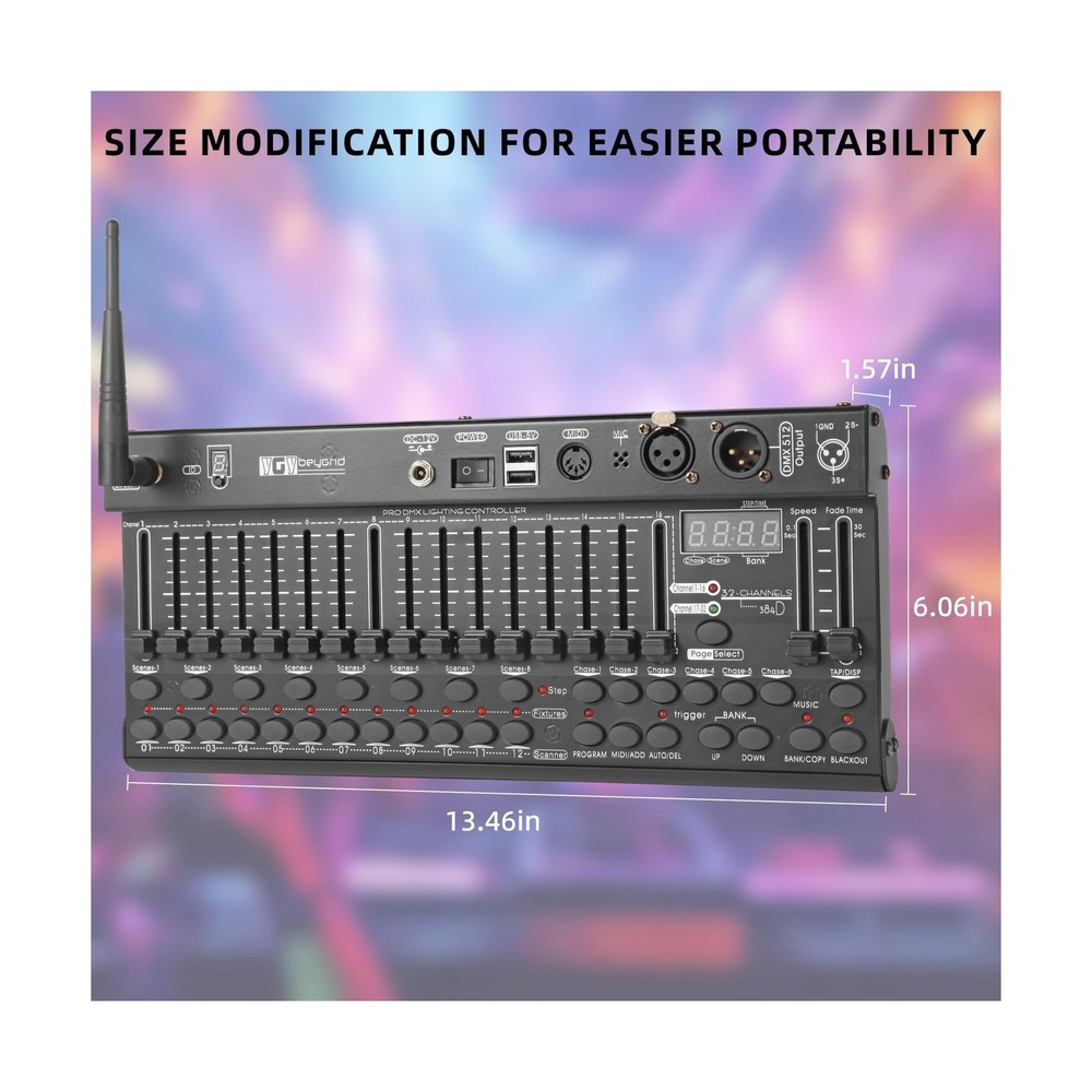 Wireless DMX Controller,384 Channel DMX512 Controller Stage Lighting Equipmen...