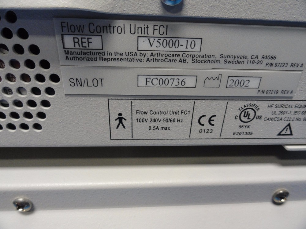 ArthroCare Visage Cosmetic Surgery System 5000 w/ Flow Control Unit ~ 9028