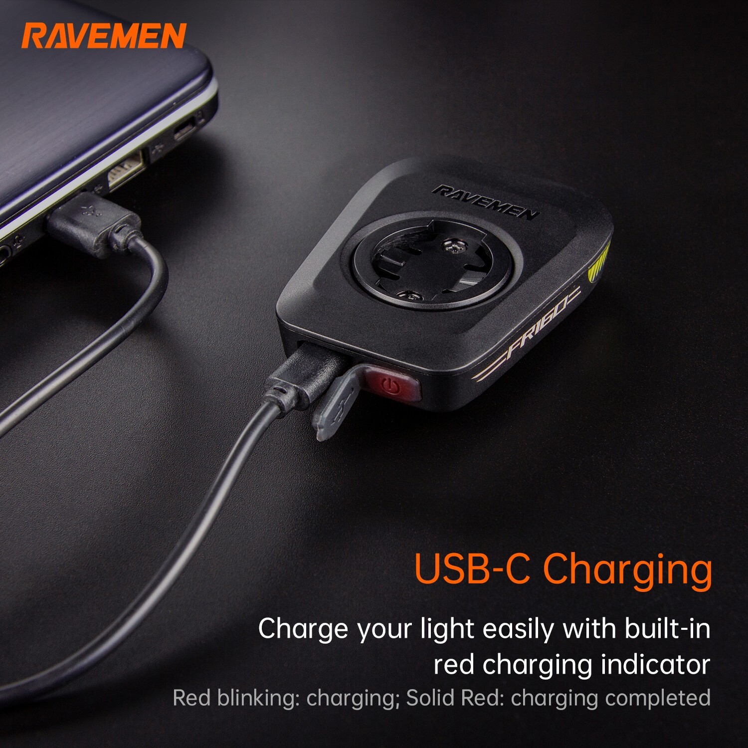 RAVEMEN FR160 OUT-FRONT BIKE HEAD LIGHT FOR GARMIN BICYCLE EYE-CATCHING FLASHING