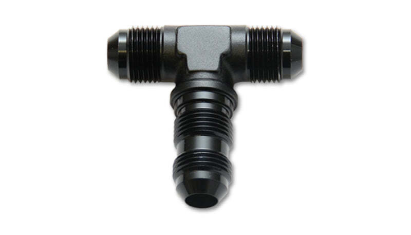 Vibrant 10616 -3AN Bulkhead Adapter Tee Fitting - Anodized Black Only