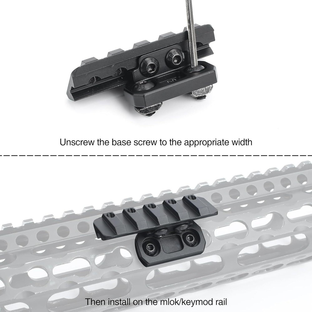 Tactical Offset Adjustable MLOK Picatinny Flashlight Mount for M300 X300 Light