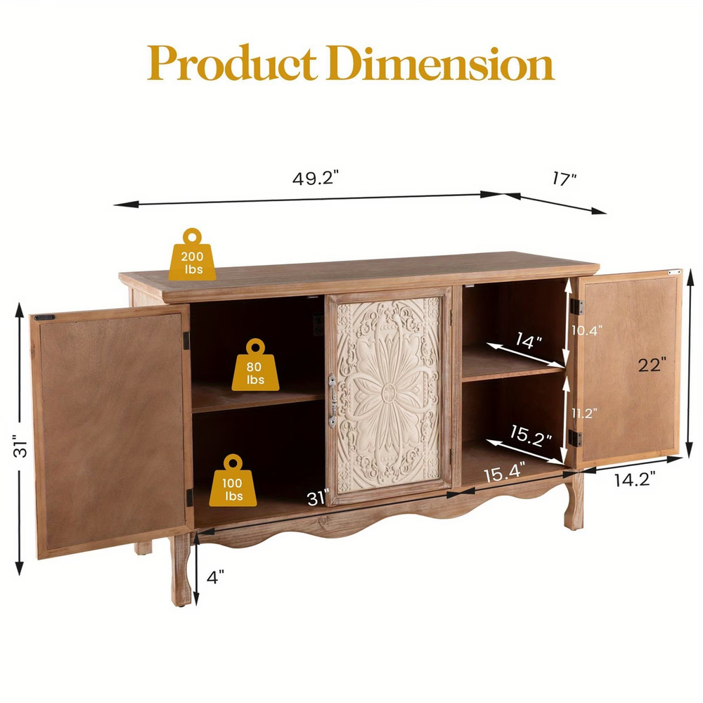 Mid-Century Buffet Cabinet With Storage