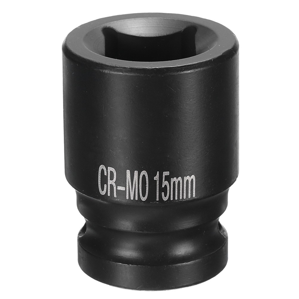 4 Point Square Socket 1/2" Drive 15mm Metric CR-MO Square Impact Wheel Socket