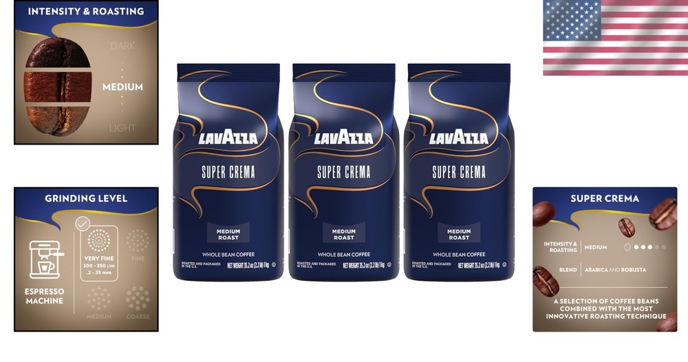 Medium Roast Coffee Beans - Italian Super Crema