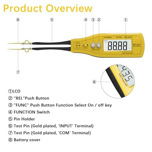 Digital SMD Tester 6000 Counts, Auto Ranging Intelligent Resistance