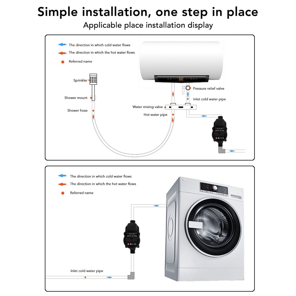 DC24V Water Pressure Pump Automatic Induction Shower Boosting Pump EU Plug❀