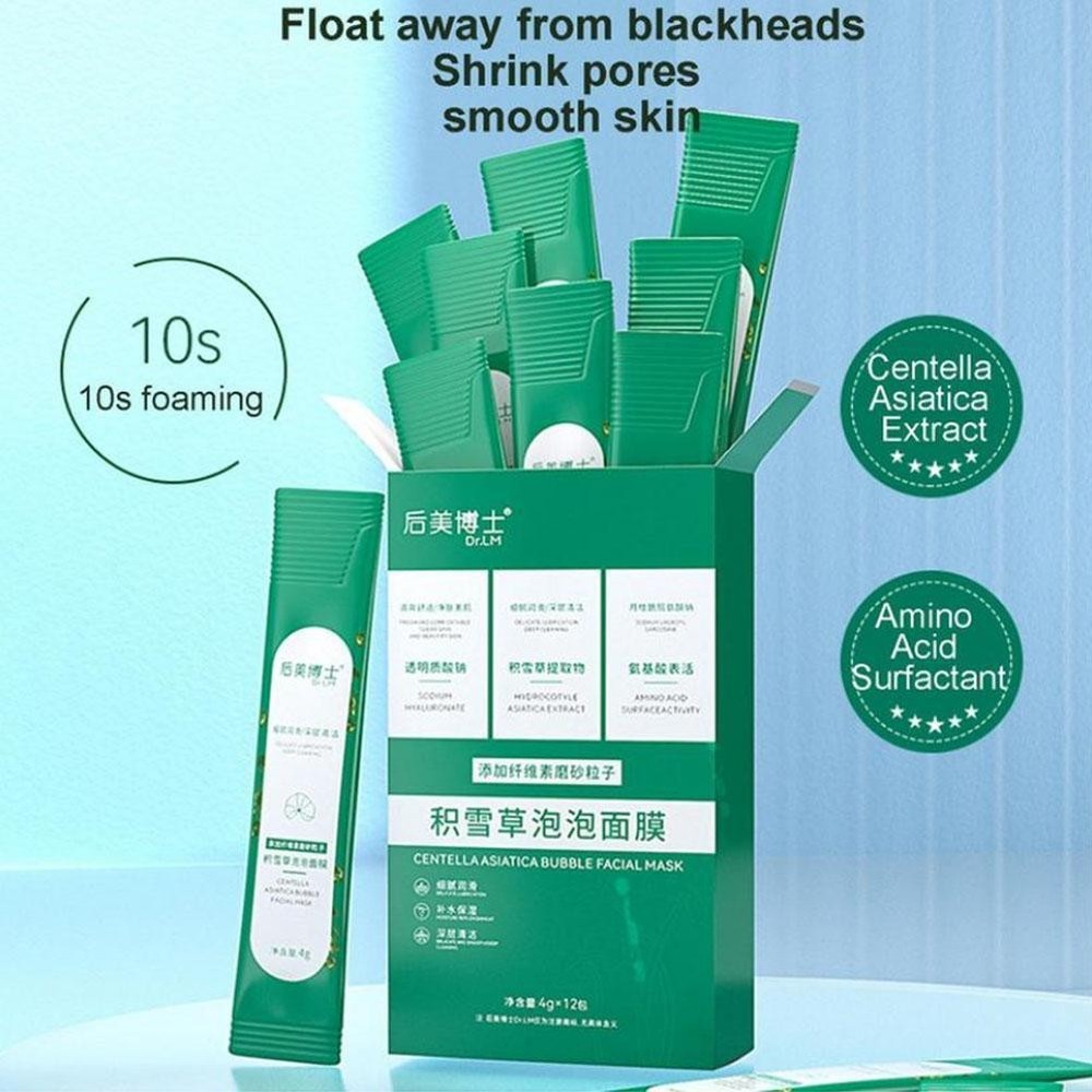 12pcs Bubble Face Sheet Masque Centella Asiatica Bubble OilControl|us~ B1C8