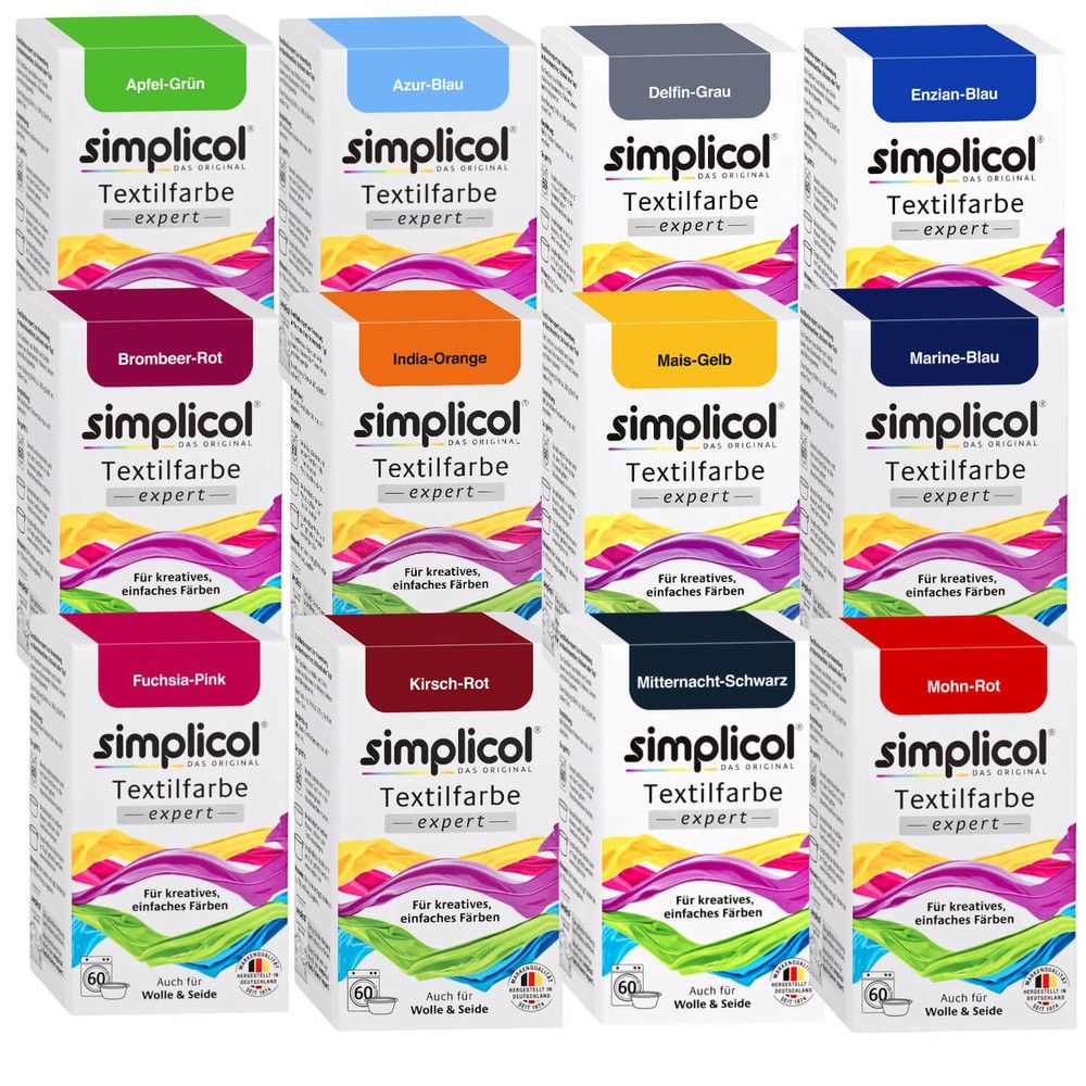 Simplicol Fabric Dye Expert 150g Various Colors & Fixative Also for Wool Silk