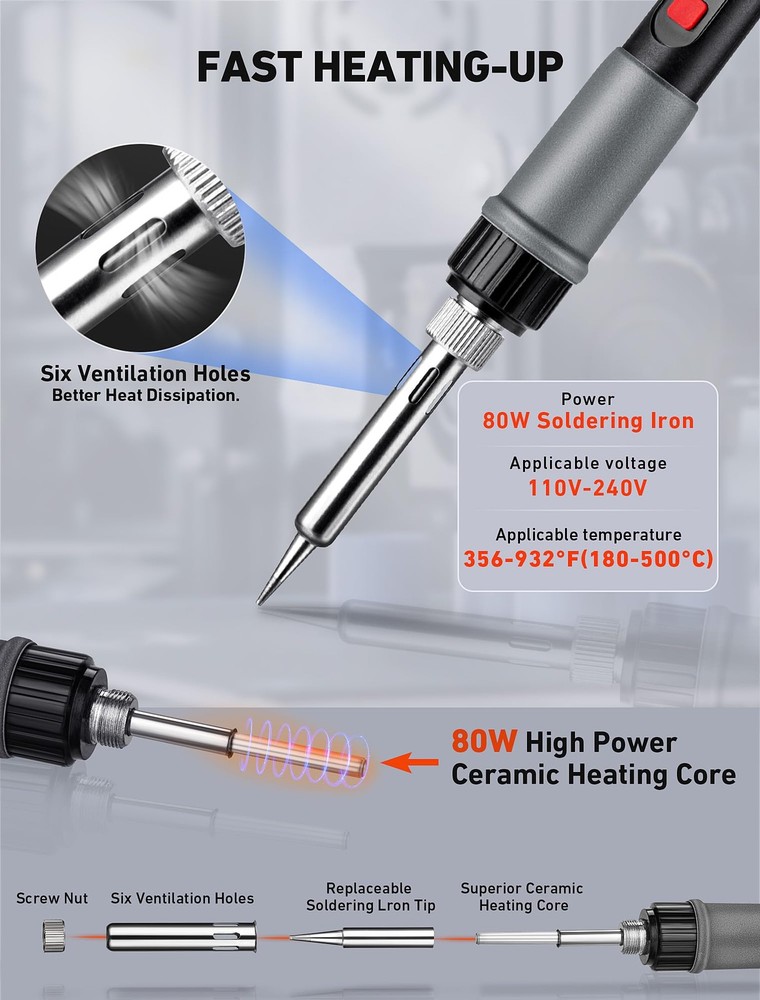 21-in-1 3D Printer Smoothing Tool Kit, 80W LCD Digital Adjustable...