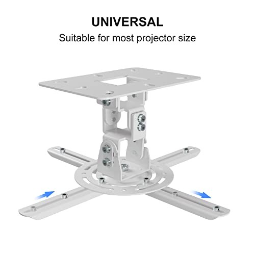 Universal Projector Ceiling Mount Low Profile Projector 4 Mounting Hole White