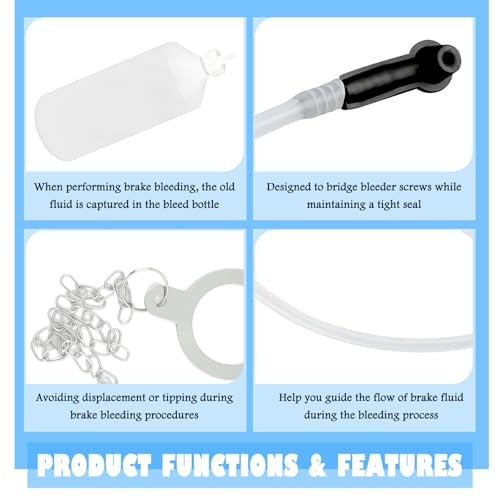 Car Brake Bleeder Bottle Kit,Practical One Man Brake Bleeder Kit Includes