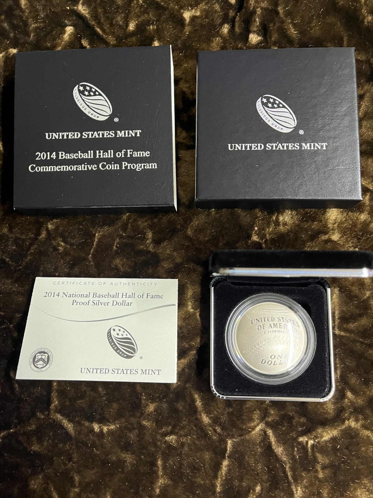 2014-P Baseball Hall of Fame Commemorative Proof Silver Dollar US Mint Box COA