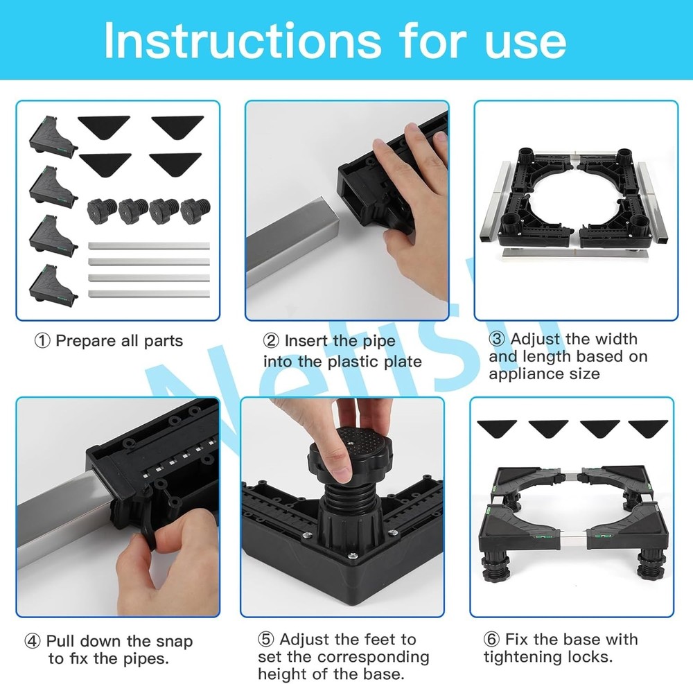 Adjustable Mini Refrigerator Stand Washer & Dryer Mini Fridge Stand Raised Base