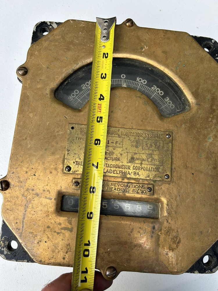 Propeller Shaft Revolution Indicator System Electric Tachometer Corp For Display