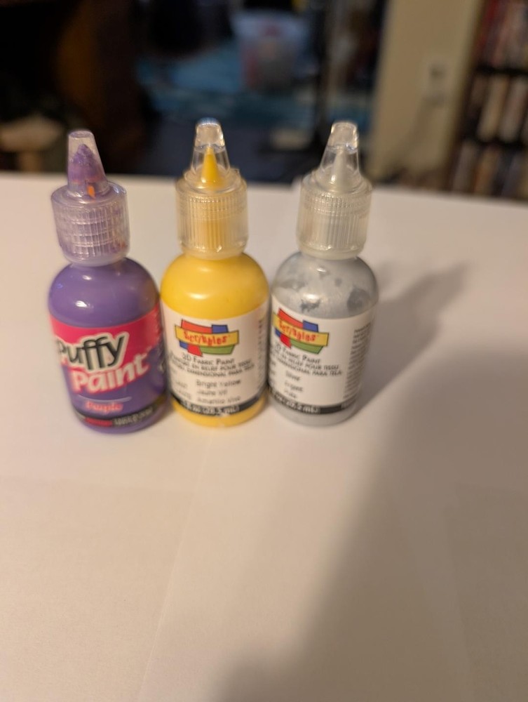 3 Assorted Fabric Paints Craft Supplies