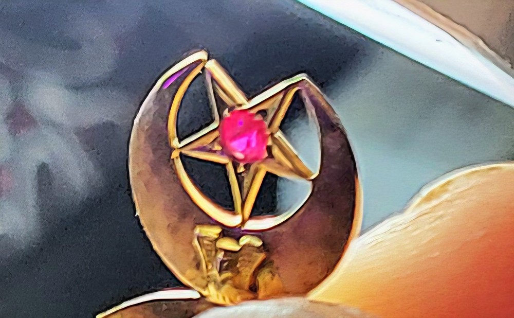 vintage 14k gold & Ruby masonic pin 10k