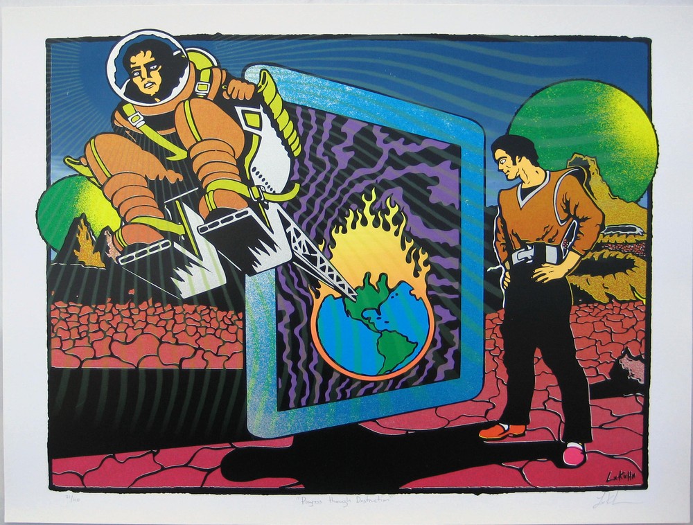 Progress Through Destruction Art Print 2010 Screenprint