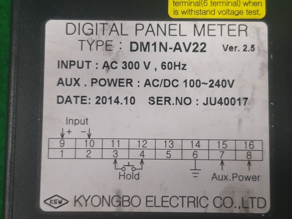 KYONGBO DM1N-AV22 DIGITAL PANEL METER, USED