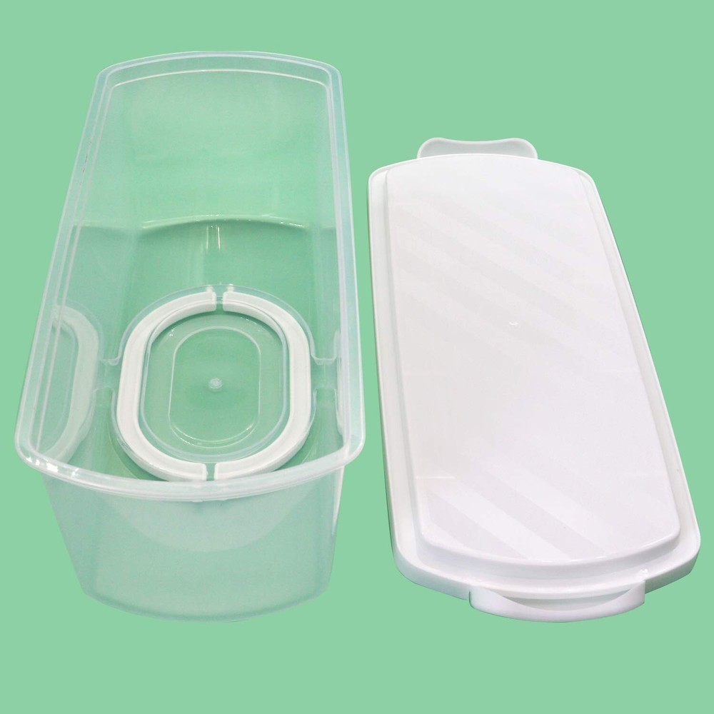 FEOOWV Portable Plastic Rectangular Loaf Bread Box with Transparent Lid, Brea...