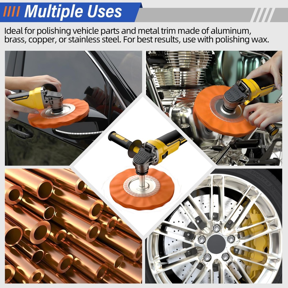 BURMONG 8" Airway Buffing Wheels for 4.5" Angle Grinder, 9PCS Buffer...