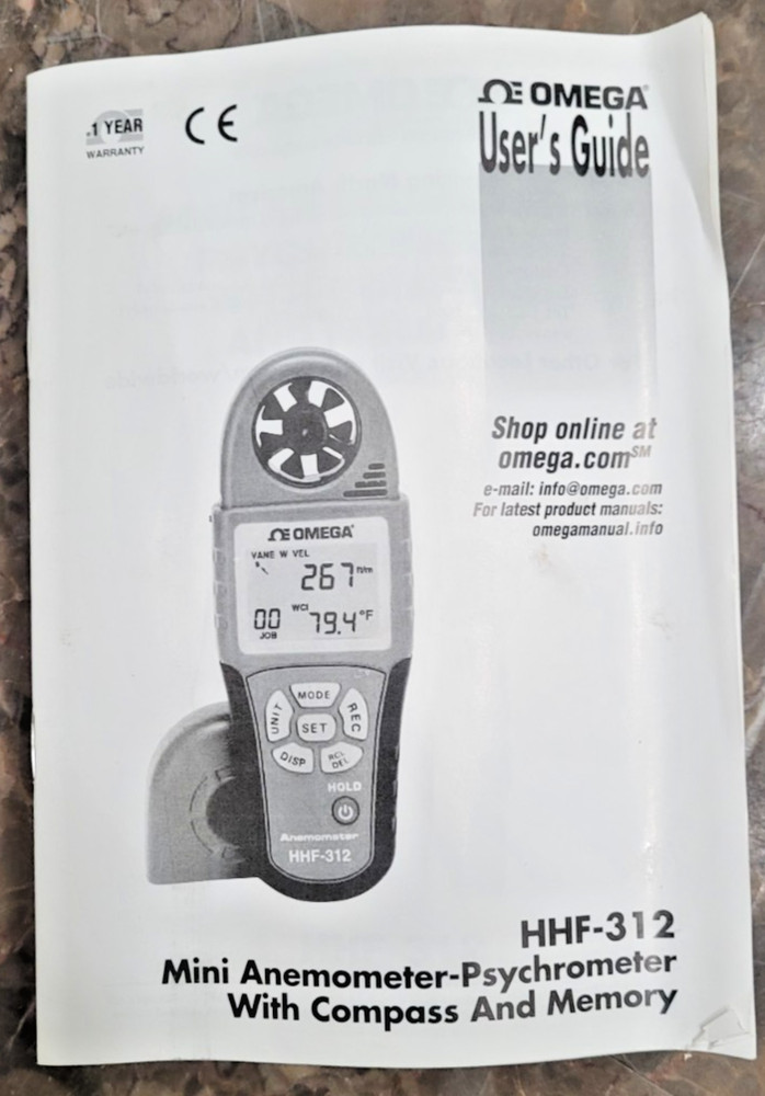 Omega Handheld Anemometer with Wind Chill Function HHF-312