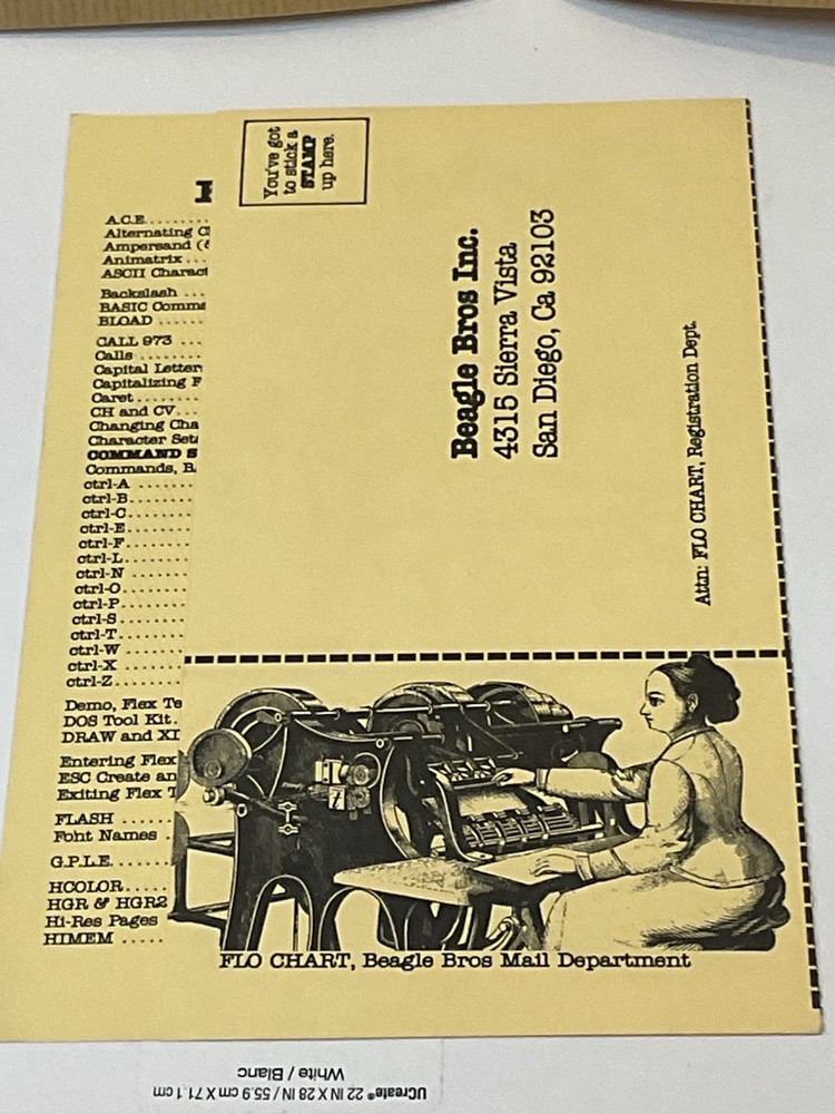 Vintage Apple II Plus IIe Software Beagle Bros Flex Text