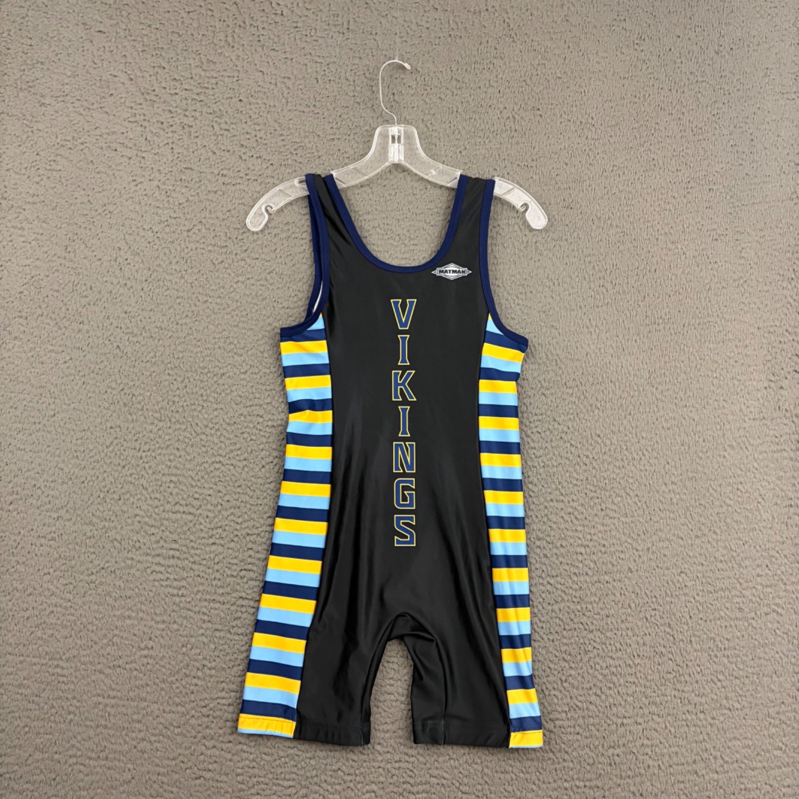 Matman Match Worn Wrestling Singlet Mens XS Marina High School Spandex Sports