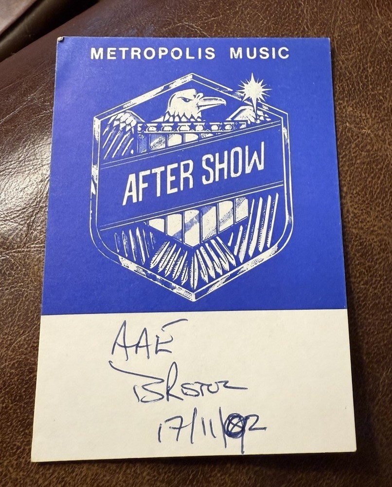 ALL ABOUT EVE RARE BACKSTAGE PASS BRISTOL, ENGLAND 11/17/1992