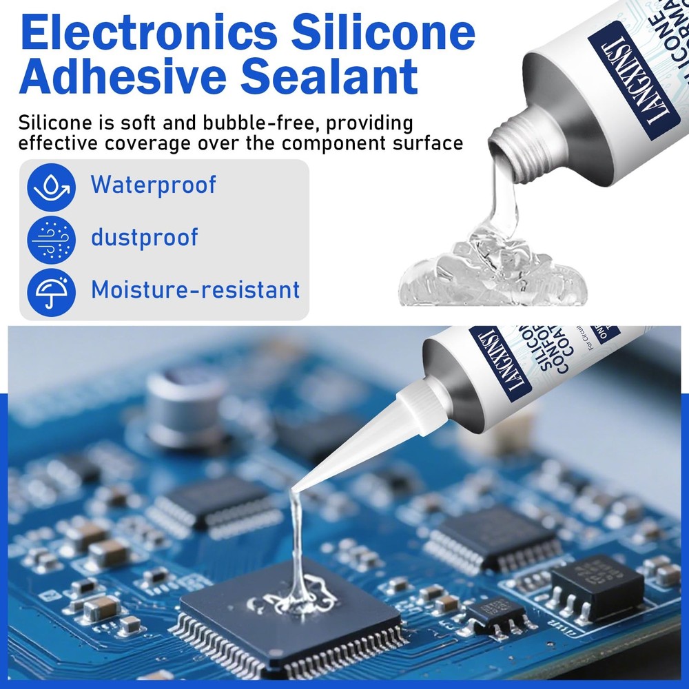 100ml Conformal Coating for Electronics, Silicone Adhesive 1 pack, Clear