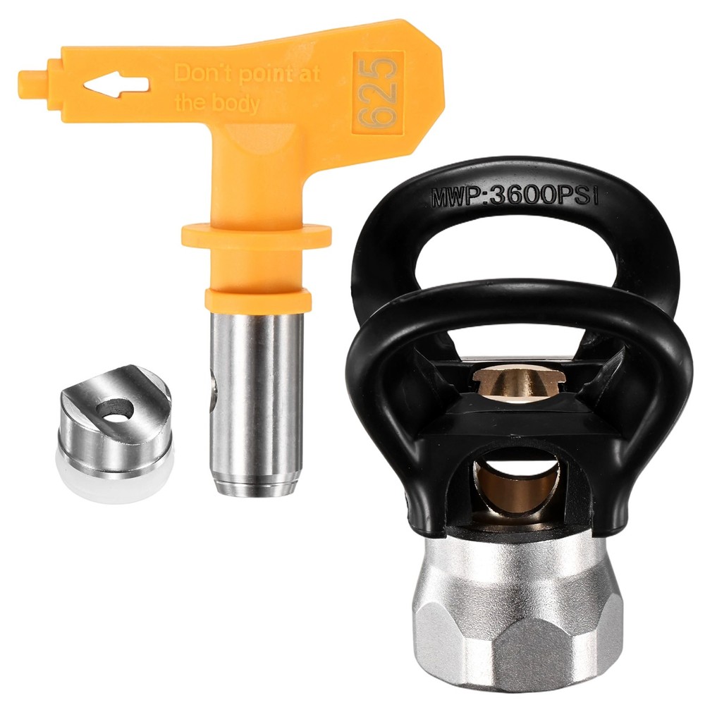 1-Set Nozzles Tips and Flat Tip Guard Base with 1 Pad [Yellow, 625]