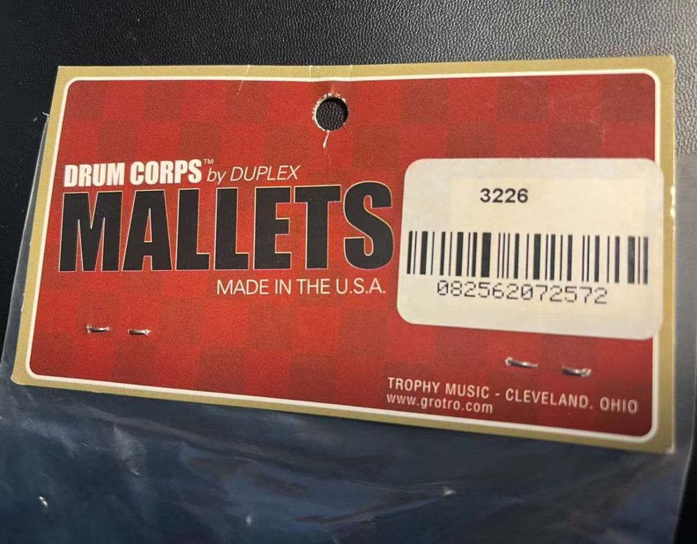 Drum Corps by Duplex Percussion Mallets 3226 - Solid Black - USA Made