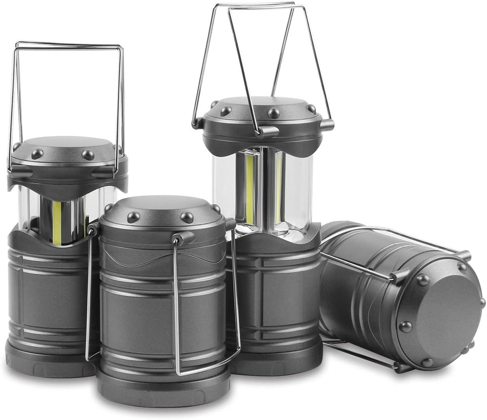 Lichamp LED Camping Lantern, 4 Pack Battery Powered Flashlight for Power Gray