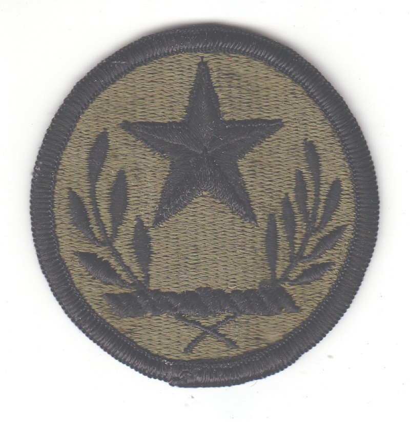 Army Patch:  Texas National Guard Headquarters - subdued, merrowed edge